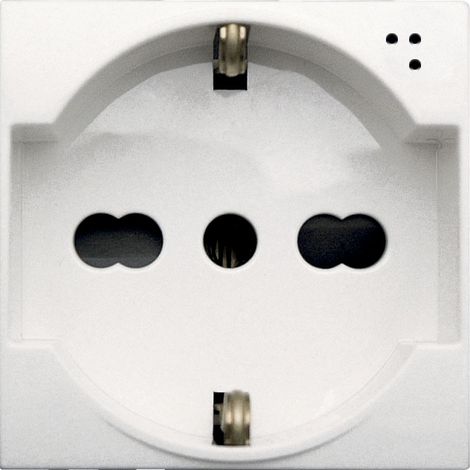 Presa Schuko bipasso 2P+T 10/16A illuminabile Bianco S44 Ave Whitek 446090/15TS