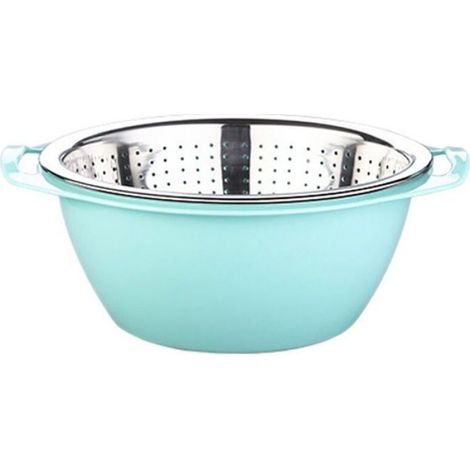 Passoire Double Égouttoir - 23 cm - Acier Inoxydable 304 + PP - Pour Riz Nouilles Fruits - Cuisine Maison - 1 Pièce (1/4)