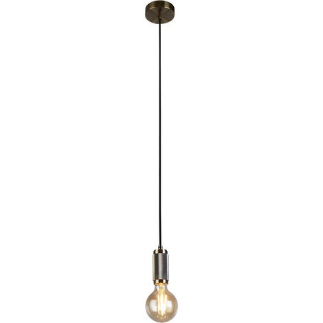 Searchlight Suspension Câble Laiton Antique, Câble Tressé Doré (1/3)