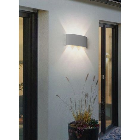 Trade Shop - APPLIQUE 16W UP&DOWN WANDLEUCHTE GRAU OUTDOOR IP65 LICHT 4000K 3000K 6500K ES68 -