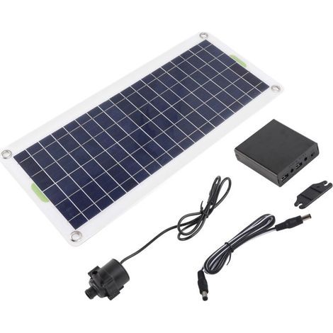 Kit Pompe Fontaine Solaire, 30W 12V 800L/H Panneau Solaire Polysilicone Pompe à Eau pour Bain D'oiseaux, étang à Poissons, Jardin (1/5)