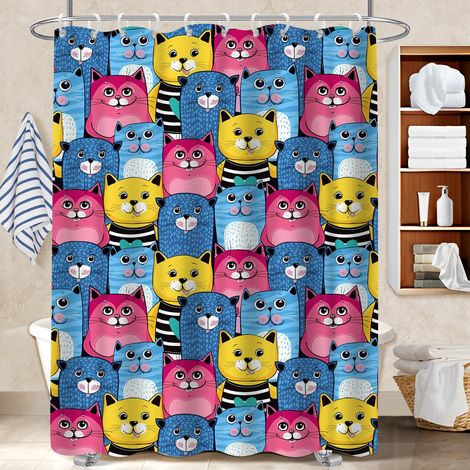 Rideau de douche imperméable en polyester 180x180 Élégant bâche polyester douche pour salle de bain avec baignoire (1/5)
