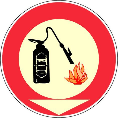 Panneau photoluminescent Extincteur feu éléctrique - Rigide Ø300mm - 4069050