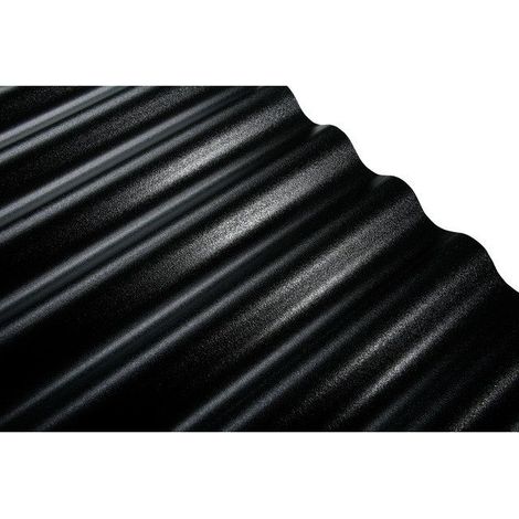 PVC-Wellplatte 76/18 120 x 80 cm 1,2 mm schwarz Kunststoffbedachung (1/2)