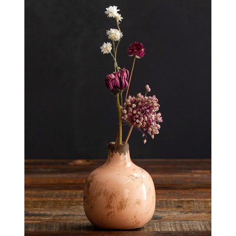 Vase céramique rose 9x10cm (1/2)