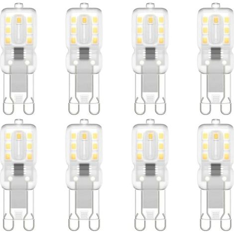 8pcs abat-jour blanc lait chaud blanc naturel 220V-14 lampe-3W lampe transparente,pour l'éclairage intérieur et extérieur, la décoration (1/5)