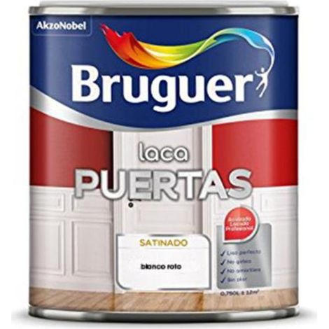 BRUGUER pintura laca puertas blanco roto 2.5l lata , Laca satinada al agua de Bruguer. Una laca ideada para renovar todo tipo de superficies de madera. Especialmente puertas, aunqu (1/5)