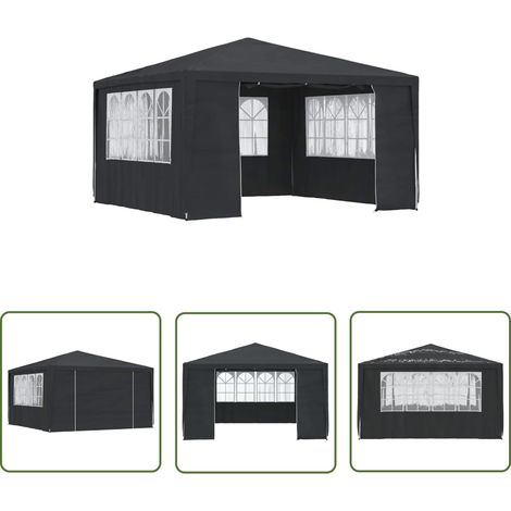 Parfait Tente de réception et parois latérales 4x4 m Anthracite 90 g/m²,design Pratique & classique 617617 (1/5)