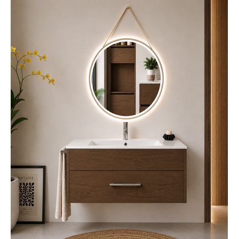 Mobile bagno con lavabo ORIGENBATH FLORENCIA senza specchio 70x40 cm frassino tea (1/5)