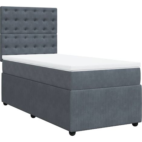 Maison Exclusive - Giroletto a Molle con Materasso Grigio Scuro 80x200 cm Velluto