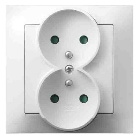 Impresja Doble enchufe con/con persianas blanco GP-2YZP/00