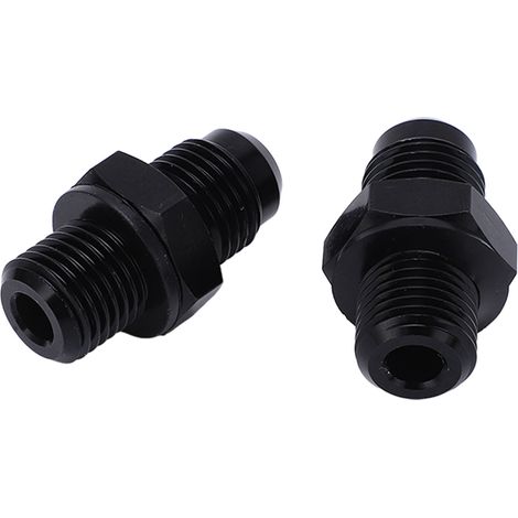Paire d'adaptateurs 6AN-1/4NPS pour refroidisseur de boîte de vitesses, en aluminium, inox, noir, modèle court (1/5)