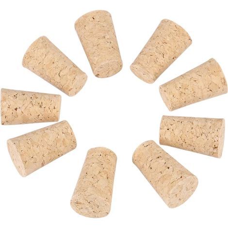 10 conical natural cork stoppers for wine/beer bottles, made of wood and cork. - AquaForge (1/4)