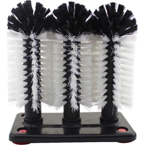 Brosses de rinçage professionnelle montées sur 3 piliers - Avec large plaque à ventouse en aluminium - Brosse à vaisselle pour verres 2618.5 cm (1/3)