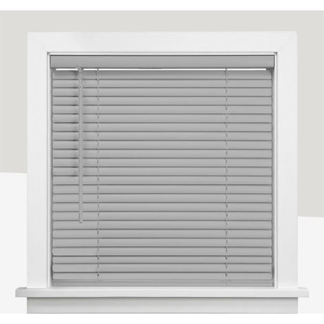 Mini Stores occultants sans Fil en Vinyle de 2,54 cm, Latte vénitienne Horizontale Qui Filtre la lumière, pour Cuisine, Chambre, Salon, Bureau, 68,6 x 183 cm (l x H), Gris (1/5)