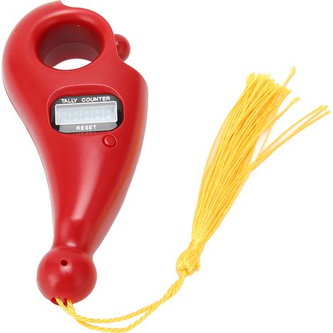 Compteur de perles numérique LCD rouge, silencieux, arrêt auto, avec pompon, pour méditation et mouvement des doigts, compteur de prière digital. (1/5)