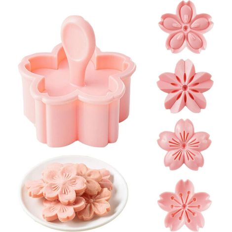 4 emporte-pièce en forme de fleur de cerisier est parfait pour réaliser des biscuits en forme de fleur et constitue (rose) (1/5)