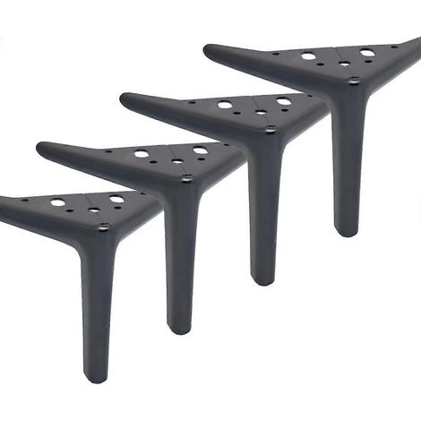 Verstellbare Schrankbeine 15 cm (6 Zoll), Metallmöbelbeine, 4er-Set, robuste, moderne Diamant-Dreieck-Tischfüße, Schreibtischfüße, Stuhlfüße, Sofafüße mit Schrauben für DI-6in 15cm-Typ D, Schwarz