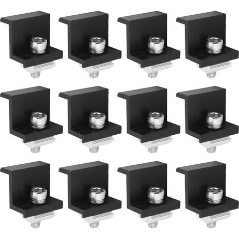 Lot de 12 pinces de finition en aluminium pour panneaux solaires PV, support de montage en Z pour installation photovoltaïque, 40 mm / 1,57 pouces pour ferme (1/5)