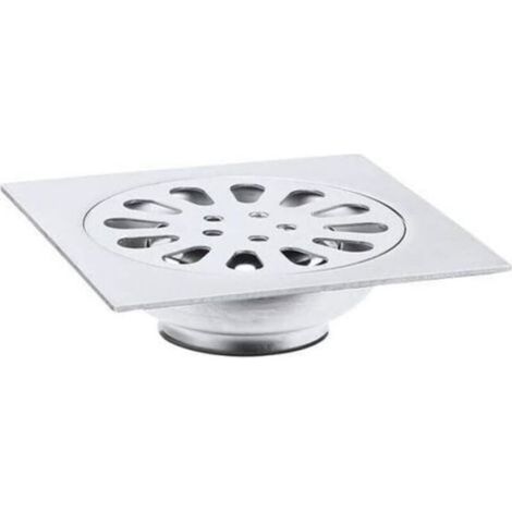 Siphon de sol carré inox épais anti-odeur 10x10cm (1/4)