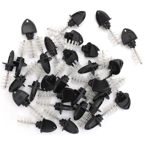 Brosse de nettoyage pour robinet de bière - Bouchon tap ABS noir avec axe en acier inoxydable, lot de 30 (1/5)