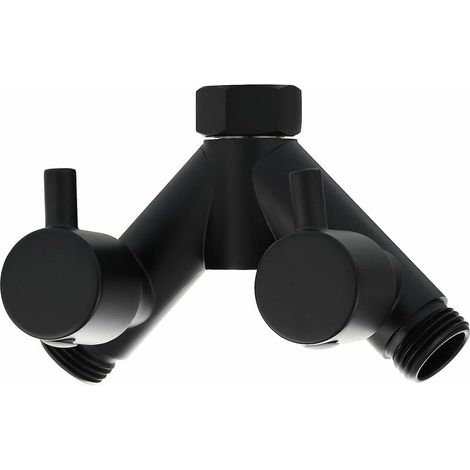 Green Mobility-Inverseur de douche à 2 voies Adaptateur de douchette à main en Y en laiton noir (1/5)