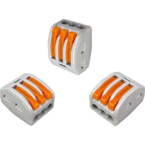 30 Pieces Lever-Nut Wire Connectors, 3 Port Conductor Compact Wire Connectors, Compact Spring Connector Terminal Block (1/5)