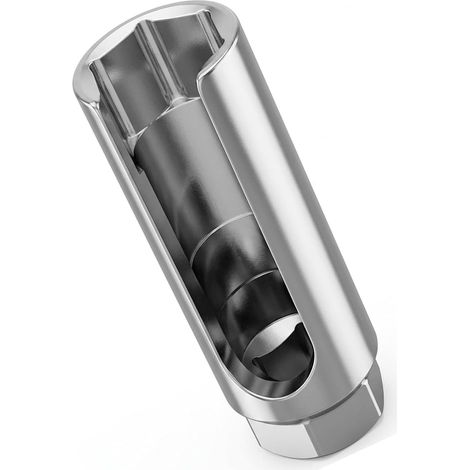 Chiave a bussola per sonda lambda da 22 mm, chiave a bussola per sensore di ossigeno, attacco da 1/2" in acciaio al cromo-vanadio con intaglio laterale, chiave universale per riparazioni auto per sens (1/5)