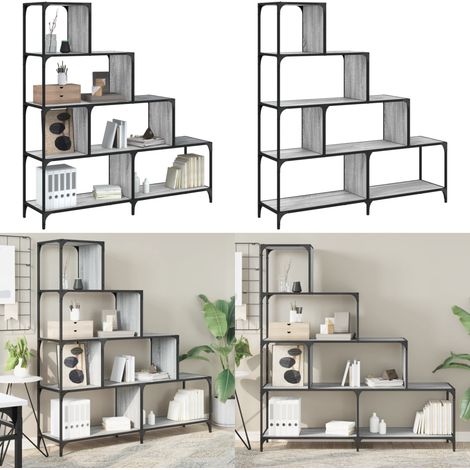 Bücherregal 4 Etagen Grau Sonoma 139x33,5x149 cm Holzwerkstoff - BucheRegal - Bücherregal Grau - Regal Grau Sonoma - Stauraum - Platzsparend - Home & Living (1/5)