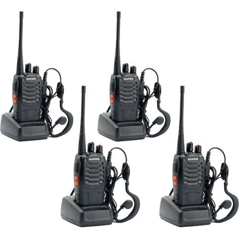 Talkie-Walkie - 16 Canaux - Portée Jusqu'à 5 Km - Batterie Li-ion 1500 MAh - Chargeur Bureau Inclus - Lot De 4 (1/5)