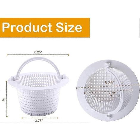 Panier d'écumage pour piscines enterrées, panier d'écumage avec poignée, cartouche filtrante de rechange, panier de rechange pour écumeur de piscine 25-26 (1/4)
