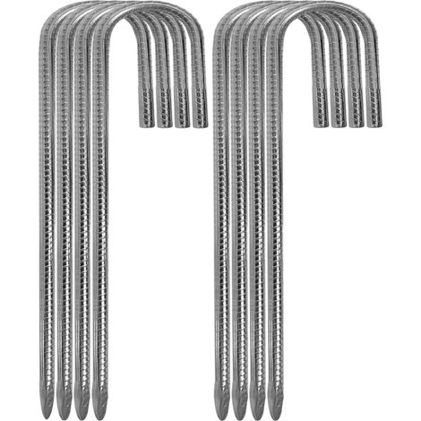 Picchetti di ancoraggio a terra, zincati, 8 pezzi, 30 cm, robusti picchetti in acciaio per tende da trampolino, giardino, campeggio e picnic (8) (1/5)