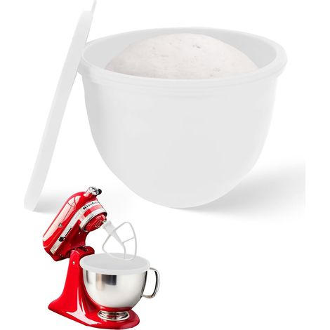 Insert En Silicone Pour Bol Kitchenaid 4,8L - 1 Pièce - Blanc - Couvercle Inclus - Compatible Tête Inclinable (1/5)