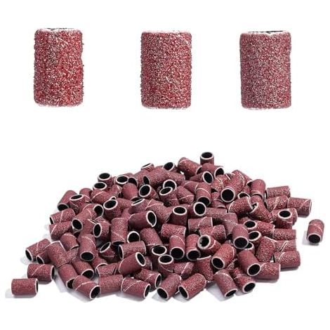 Manchons abrasifs ponceuse à ongles 150pcs Kit de bande abrasive pour outils rotatifs, grain 80/120/180 manchons abrasifs, accessoires professionnels - (1/5)