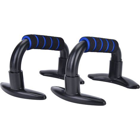 1 unité de barres de pompes pour équipement de fitness, musculation et exercice à domicile (bleu) (1/5)
