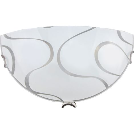 Applique Onda 1xE27 ganci cromo vetro lastra bianco