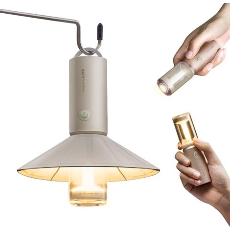 Lampe de poche de camping extérieure rechargeable, lanterne de camping 3-en-1 3100mAh, lampe de camping résistante à l'eau IP66 Lumières de tente avec crochet, lampe de poche LED