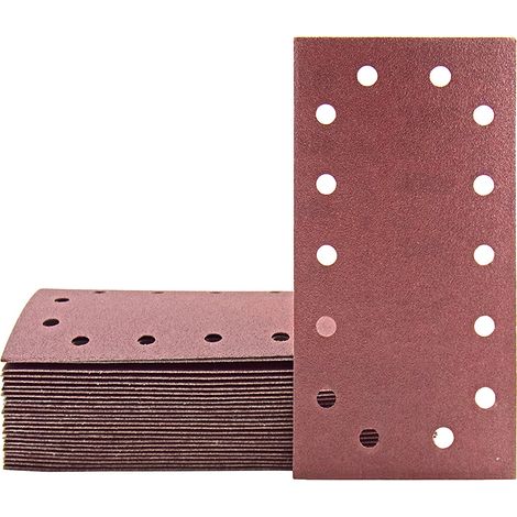 MioTools Fox Carte abrasive velcrate, 230 x 115 mm, 14 fori, p. Levigatrici orbitali, Corindone normale (50 Pz.) G40