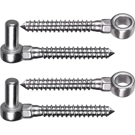 Crochets à œillet robustes angle droit pour bois, vis en acier (1/5)