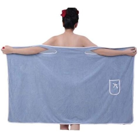 Serviette de Bain Serviette de Bain absorbante Ultra Douce pour Femme, Serviette de Bain en Polaire Corail, Enveloppement avec Bonnet de Douche imperméable 80x150cm (1/5)
