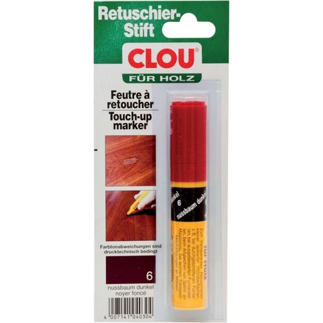 Rotulador de retocar para madera Nr. 6 nogal oscuro (por 4)