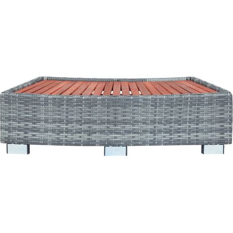 INLIFE Marche de spa Gris Résine tressée 92 x 45 x 25 cm (1/5)