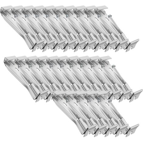 Paquet de 25 Supports de Gouttière de 5 Pouces, avec Vis Pré-Insérées, Supports de Gouttière en Aluminium pour Réparer les Gouttières Affaissées (1/5)