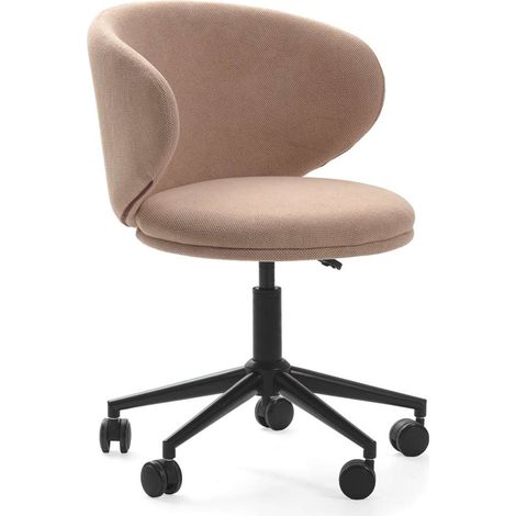 Sillón despacho giratorio elevable Rebeca acabado rosa clara, 60.5m(ancho) 73.5/83cm(altura) 60.5cm(fondo) (1/5)