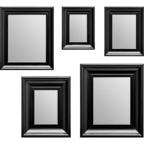 Premier Housewares Black Frame 5pc Mirror Set (1/3)