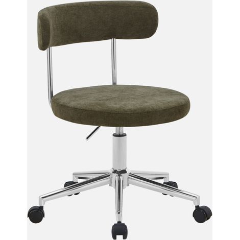 Silla de oficina vintage de tela con ruedas (1/5)