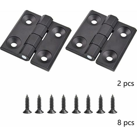 royaluxe- 2 Pièces Charnières pour placards Charnière Porte Charnière Meuble Charnières de Portes pour Porte Placard de Alliage de zinc avec Vis Noir (1/4)