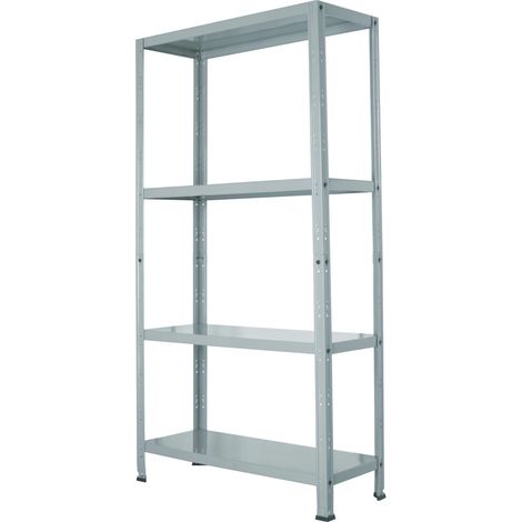 scaffale 4 ripiani in metallo grima grigio portata 160 kg 75x30x145 cm