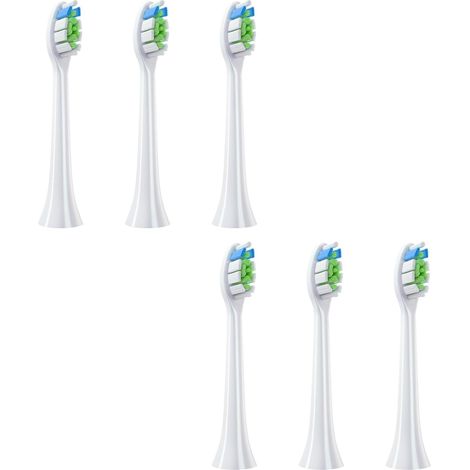 6 PCS Brosse à Dents de Remplacement pour la Brosse à Dents Electrique,3 Têtes Brosse de Nettoyage,3 Têtes de Brosse de Nettoyage Blanchissant Enduites (white, Medium) (1/5)