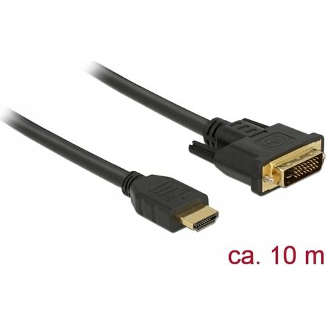Delock Cable HDMI a DVI 24+1 bidireccional 10 m